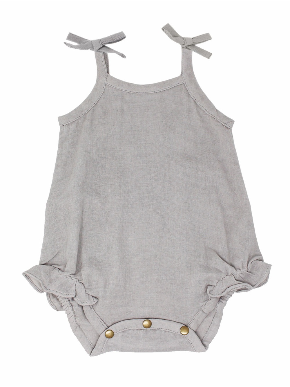 0-3m NWT L'ovedbaby Girls Organic Muslin Tie-Shoulder Bodysuit-Cloud Gray